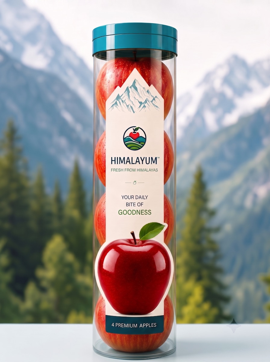 Himalayum premium apple tube, back label with product details